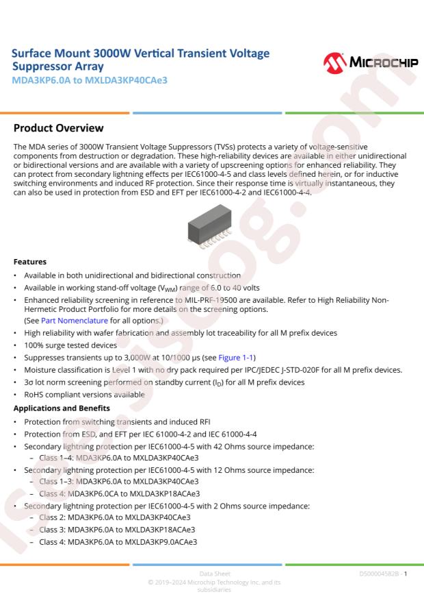 MICROCHIP MDA3KP12CA