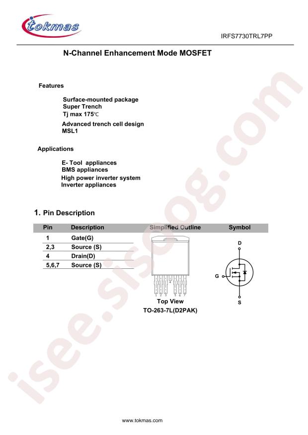 Tokmas IRFS7730TRL7PP(TOKMAS)