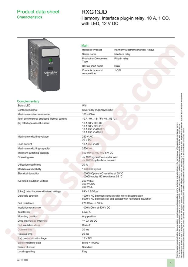 Schneider RXG13JD