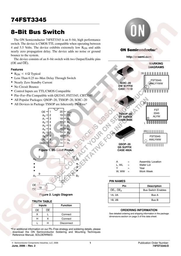 onsemi 74FST3345DT