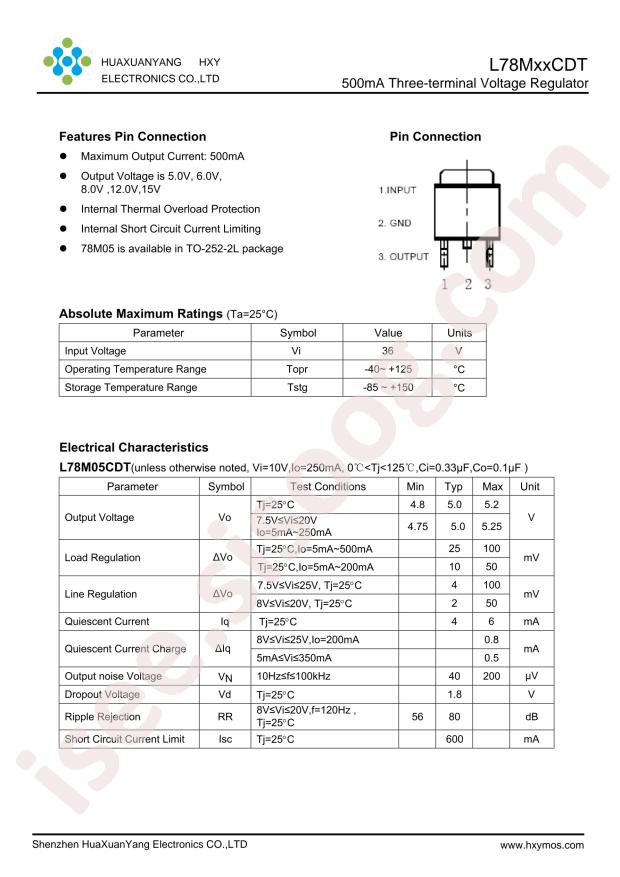 HXY MOSFET L78M09CDT-HXY