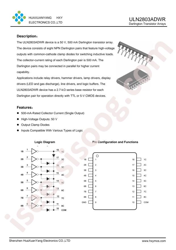 HXY MOSFET ULN2803ADWR-HXY