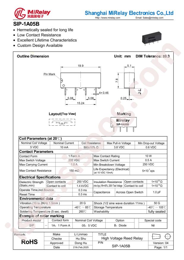 MiRelay SIP-1A05B