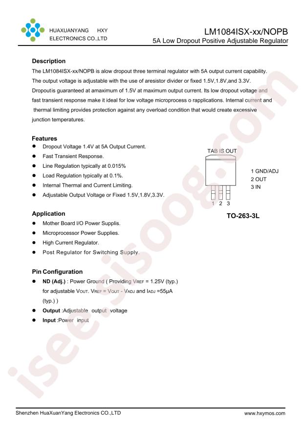 HXY MOSFET LM1084ISX-3.3/NOPB-HXY