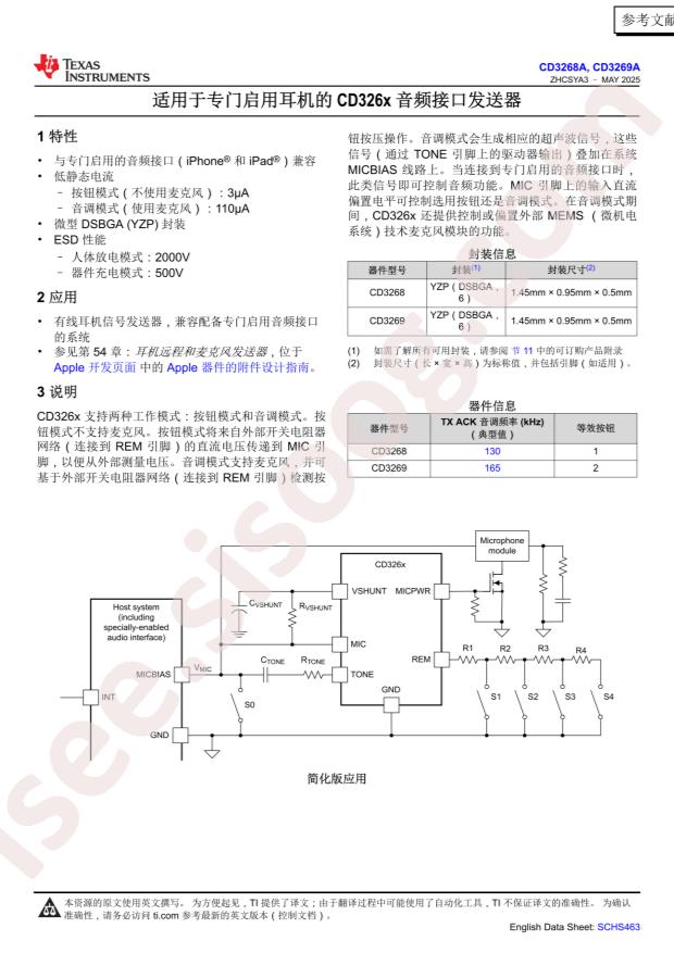 TI CD3268A0YZPR