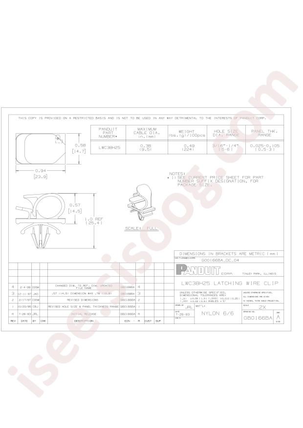 Panduit LWC38-H25-C14