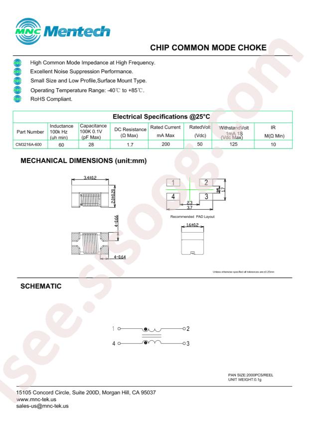 Dongguan Mentech Optical & Magnetic CM3216A-600