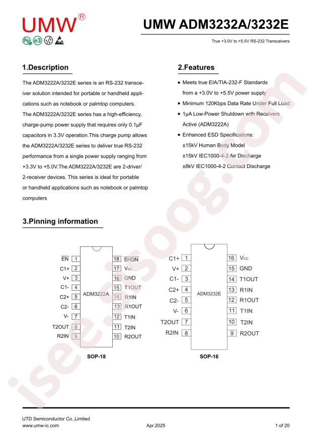 UMW ADM3232EARNZ(UMW)
