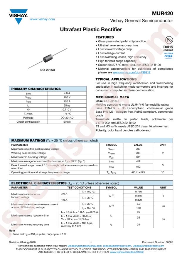 VISHAY MUR420-M3/54