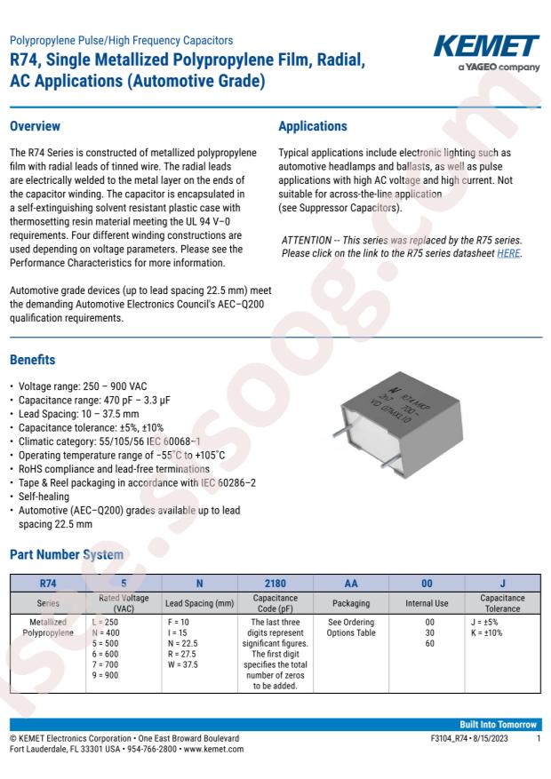 KEMET R747I1150AA00J