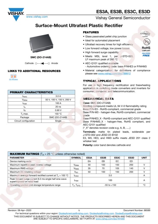 VISHAY ES3A-M3/9AT