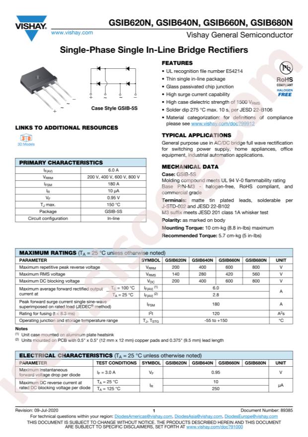 VISHAY GSIB620N-M3/45