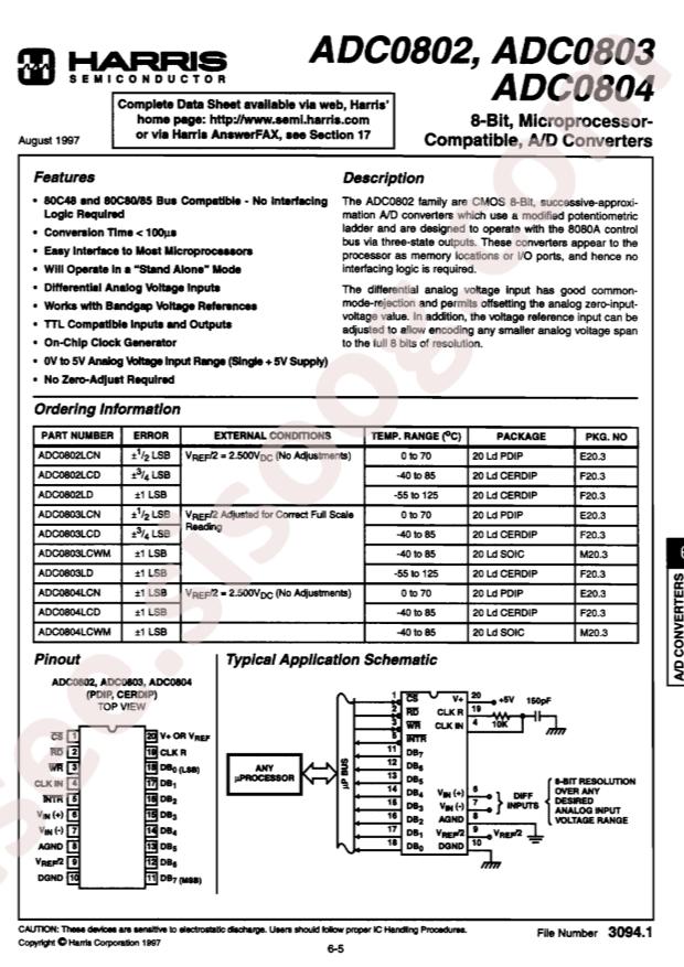 TI ADC0803LCWM