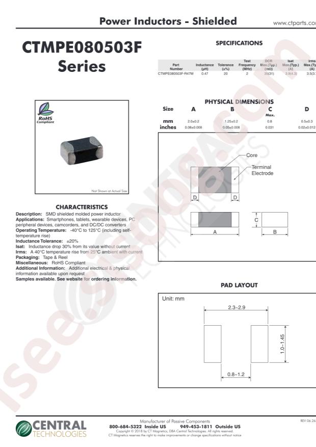 Central CTMPE080503F-R47M