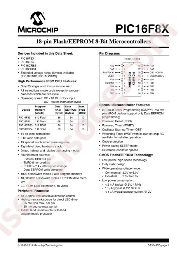 MICROCHIP PIC16F84-10/SO