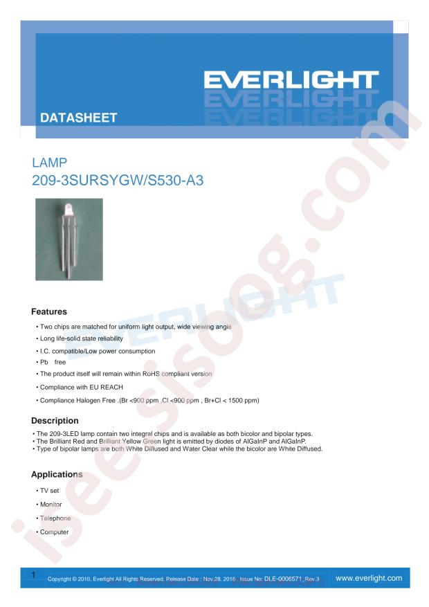 EVERLIGHT 209-3SURSYGW/S530-A3