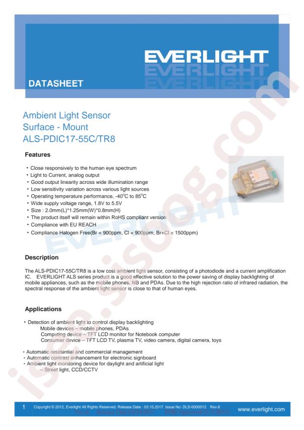 EVERLIGHT ALS-PDIC17-55C/TR8