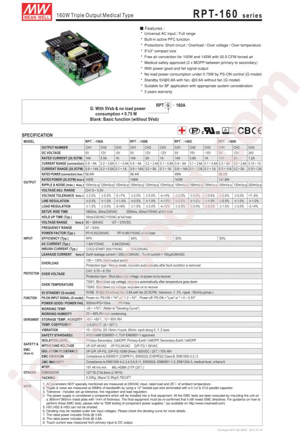 MEAN WELL RPT-160C