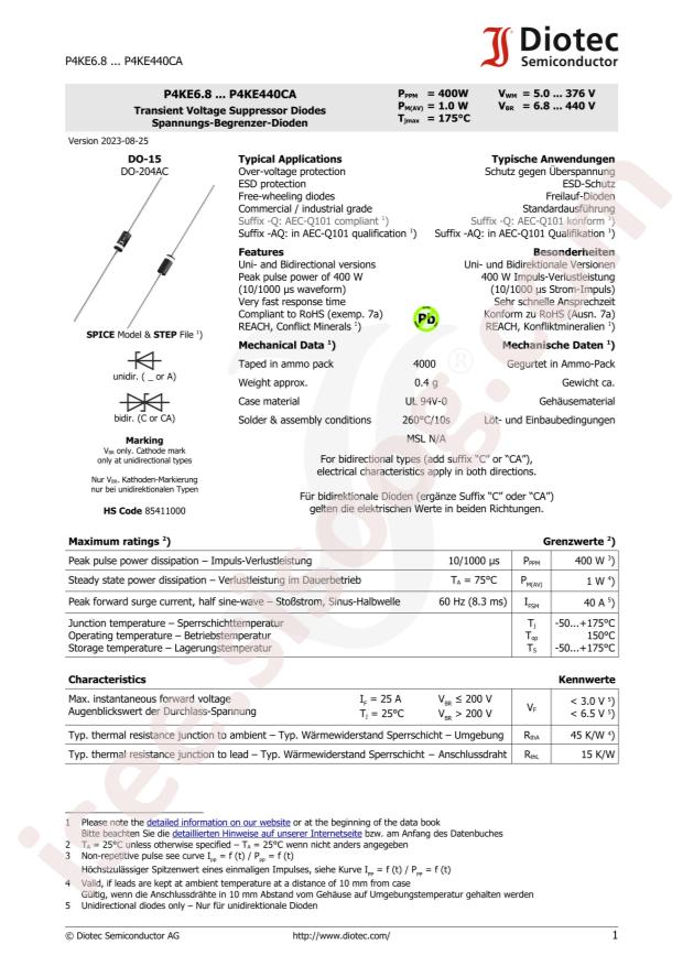 DIOTEC P4KE300