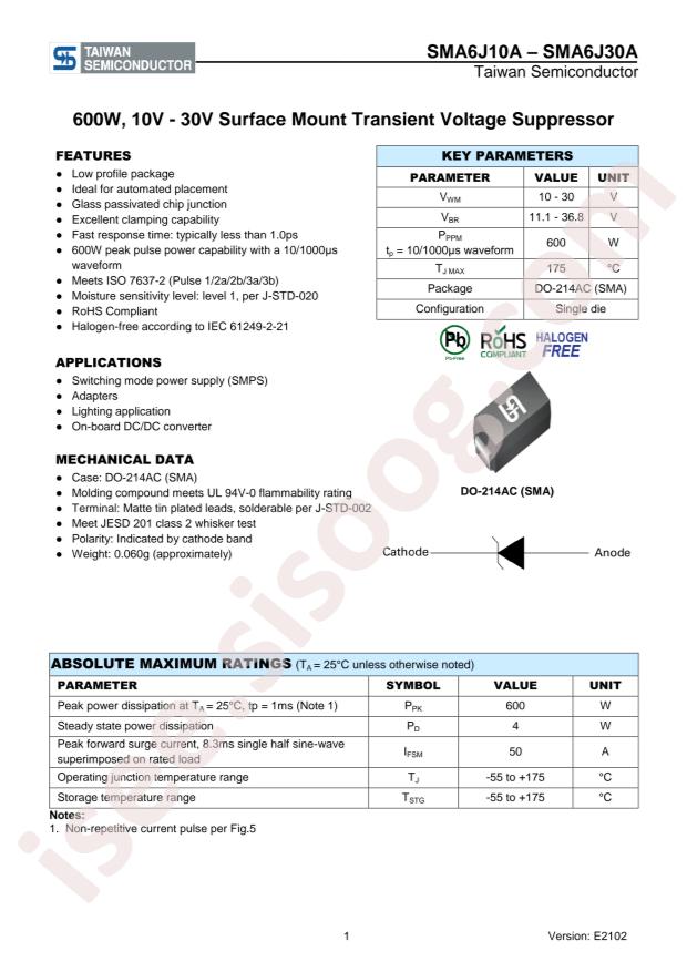 Taiwan Semiconductor SMA6J24A R3G
