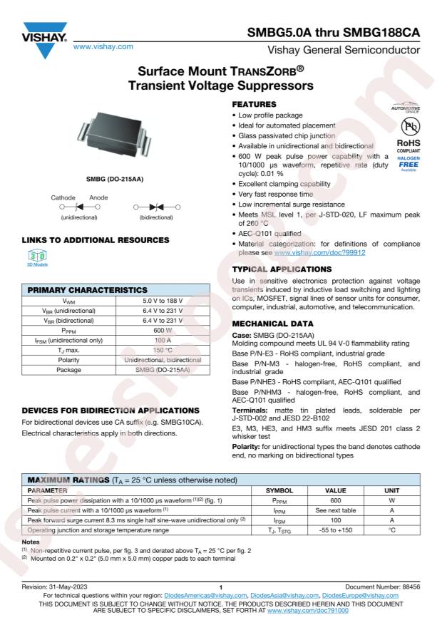 VISHAY SMBG170A-E3/5B