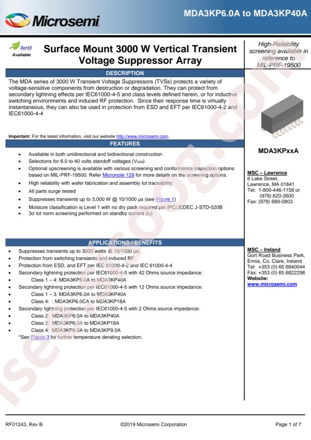 MICROCHIP MXDA3KP10CA