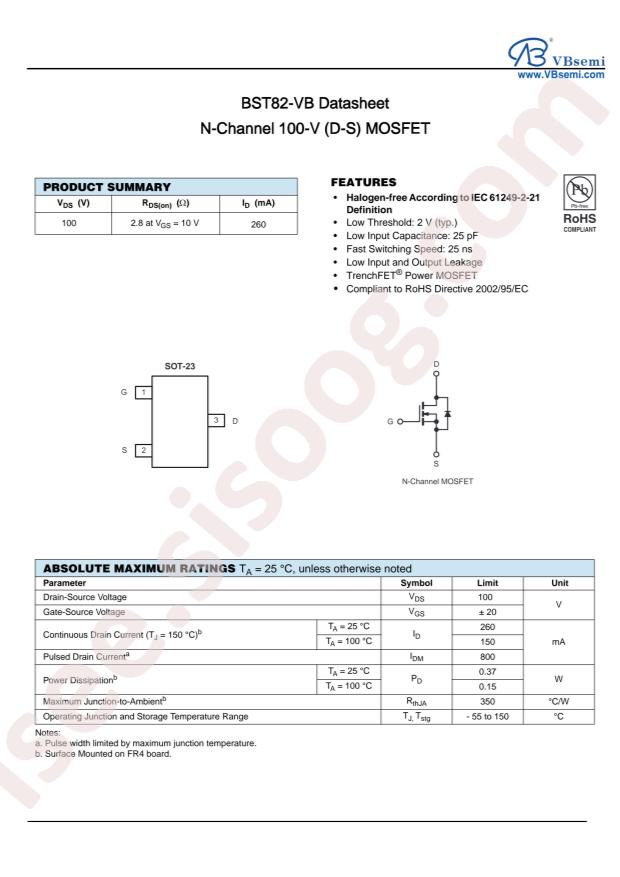 VBsemi Elec BST82-VB