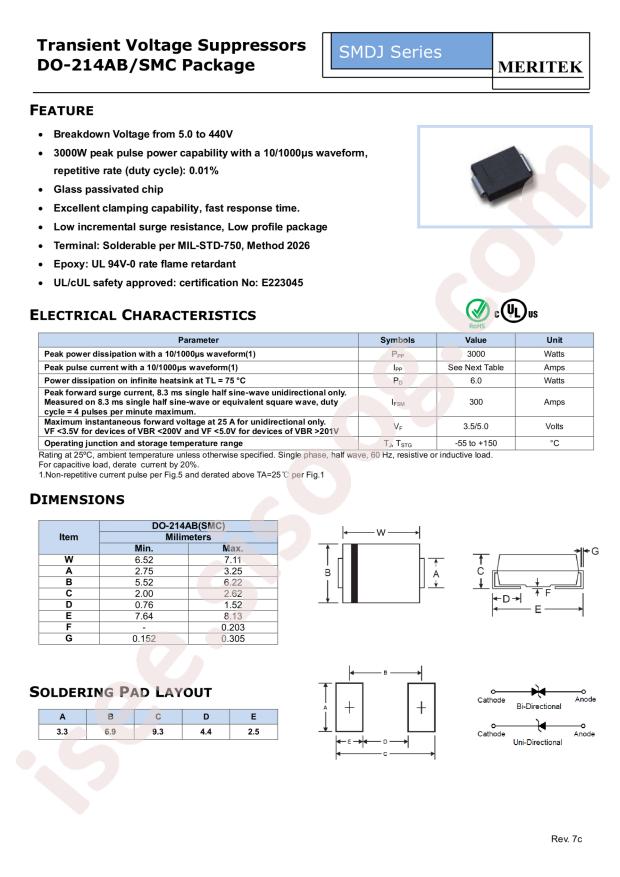 Meritek SMDJ19CA