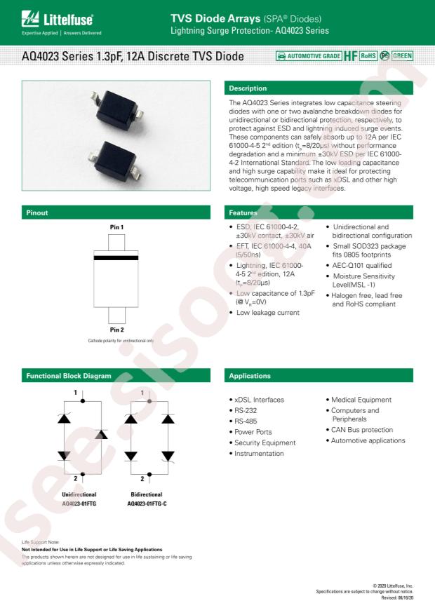 Littelfuse AQ4023-01FTG-C