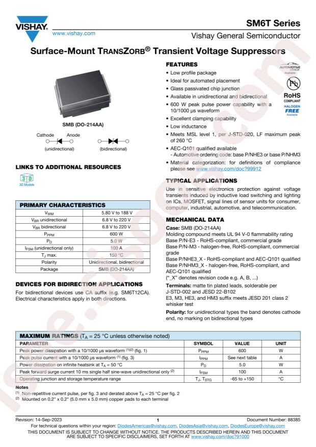 VISHAY SM6T24AHM3_A/H