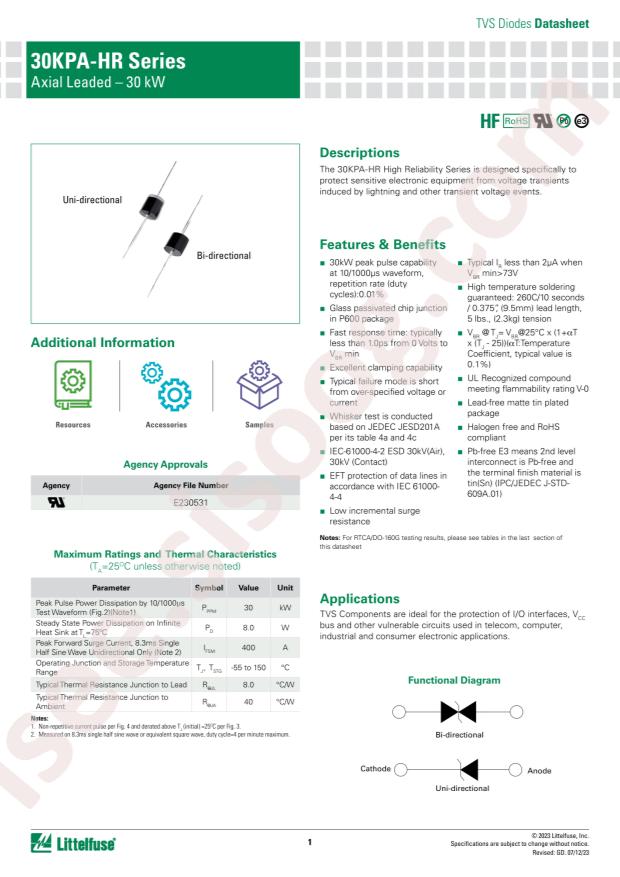 Littelfuse 30KPA39A-HR