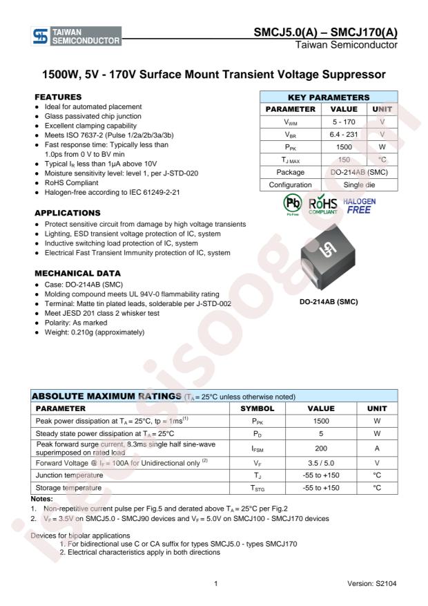 Taiwan Semiconductor SMCJ5V0A