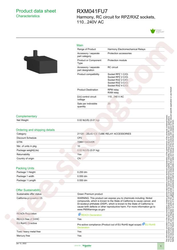 Schneider RXM041FU7