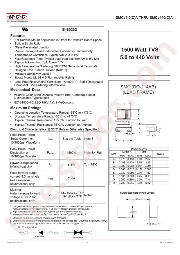 MCC SMCJ45A-TP