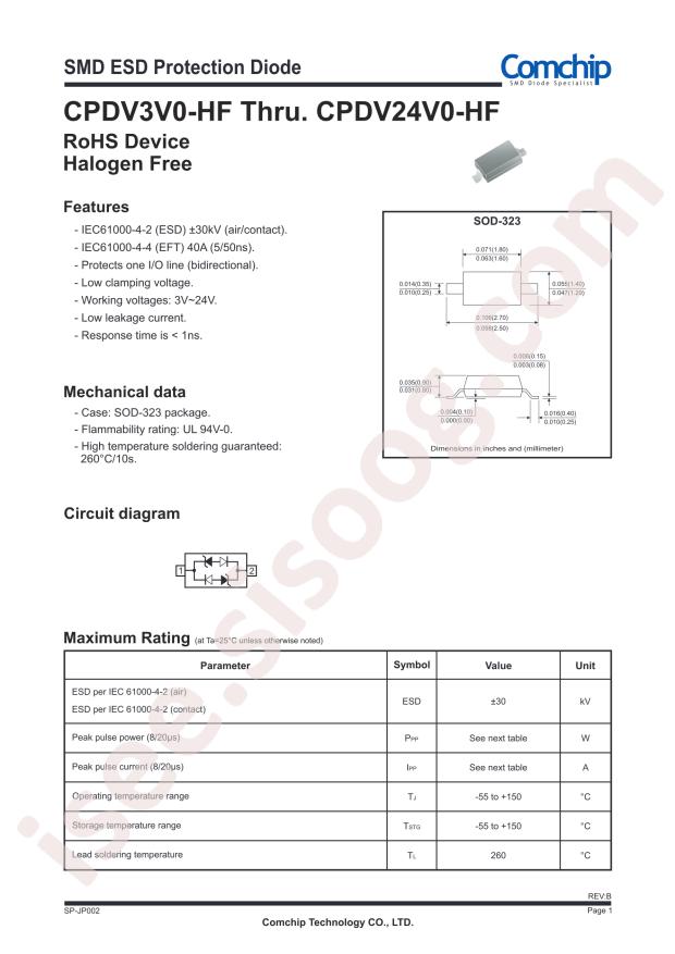Comchip CPDV8V0-HF