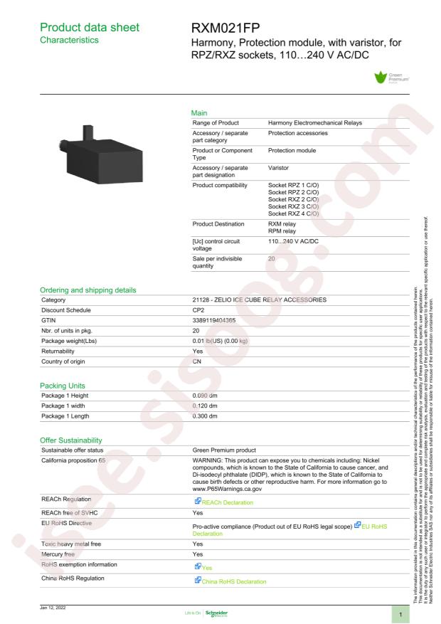 Schneider RXM021FP