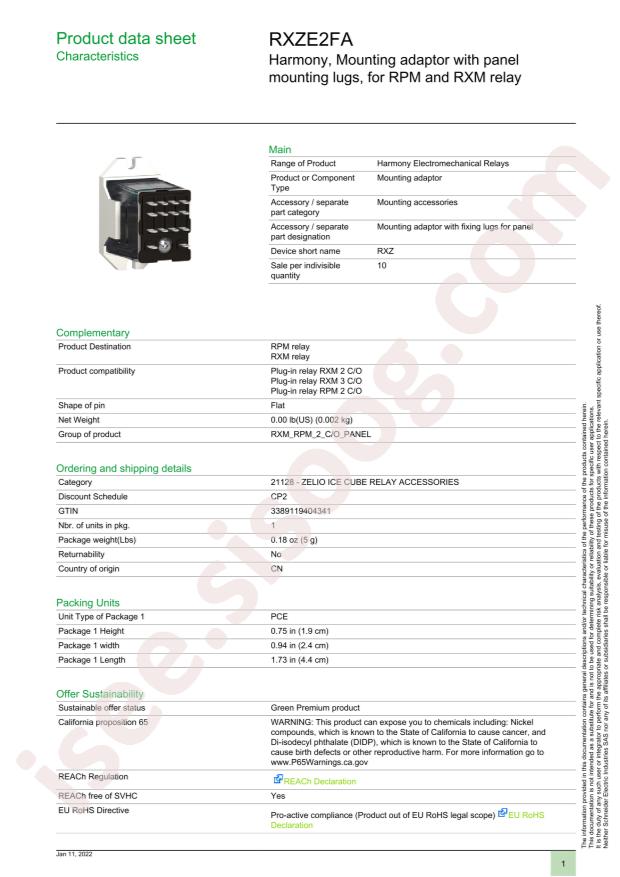 Schneider RXZE2FA