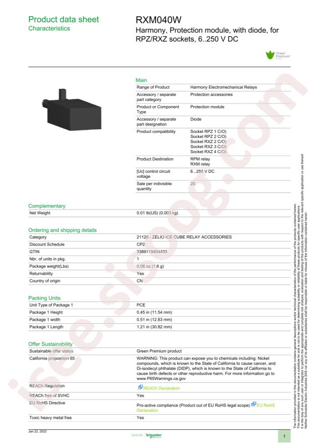 Schneider RXM040W