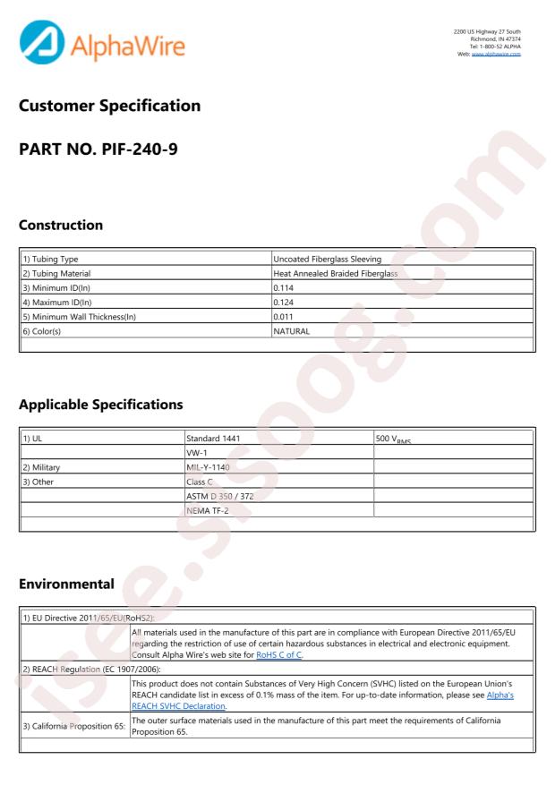 Alpha Wire PF2409 NA005