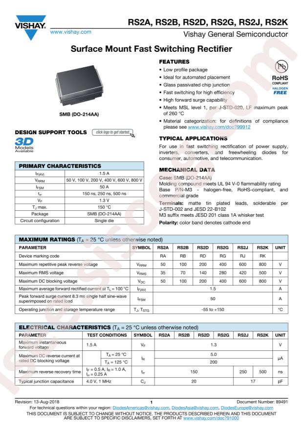 VISHAY RS2G-M3/5BT