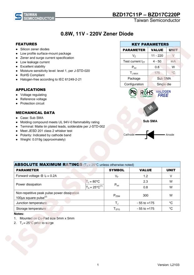 Taiwan Semiconductor BZD17C51P R3G