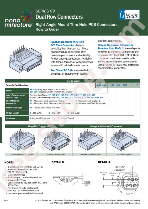 Glenair 891-008-51PA2-BRT2T
