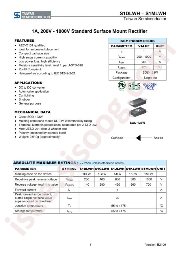 Taiwan Semiconductor S1DLW RVG