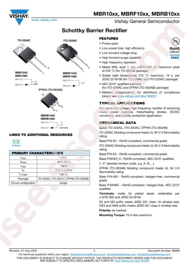 VISHAY MBRF1060-E3/45
