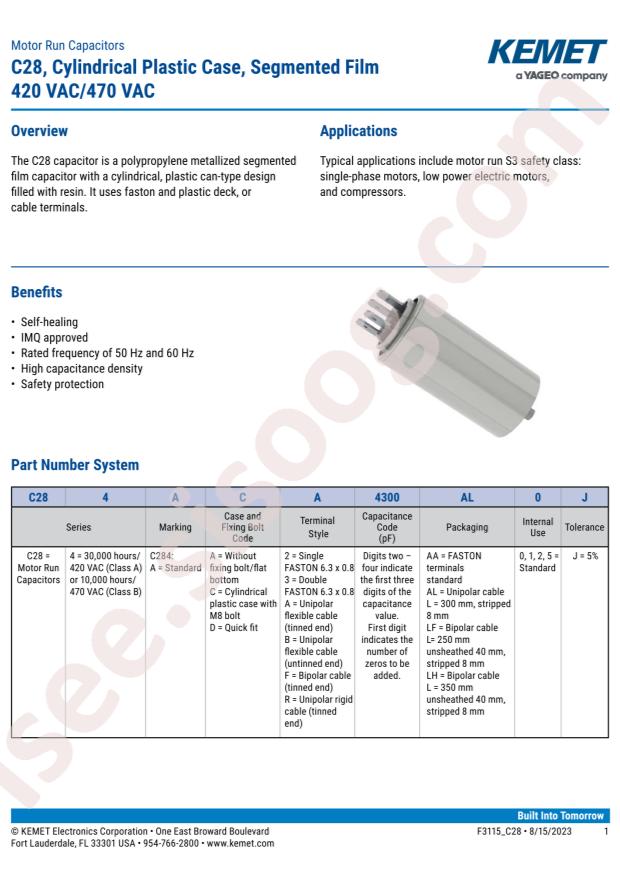 KEMET C284ACR4800AL2J