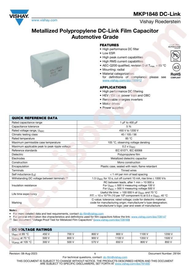 VISHAY MKP1848510454K2