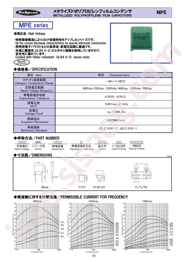 Rubycon 121MPE273J