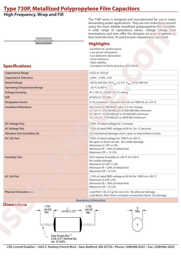 Cornell Dubilier Electronics 730P684X9630