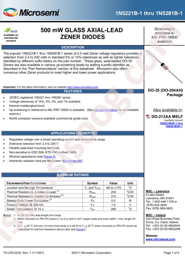 MICROCHIP CDLL5244C/TR