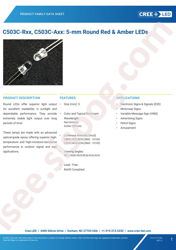 CREE LED C503C-RCN-CYCZAAA1